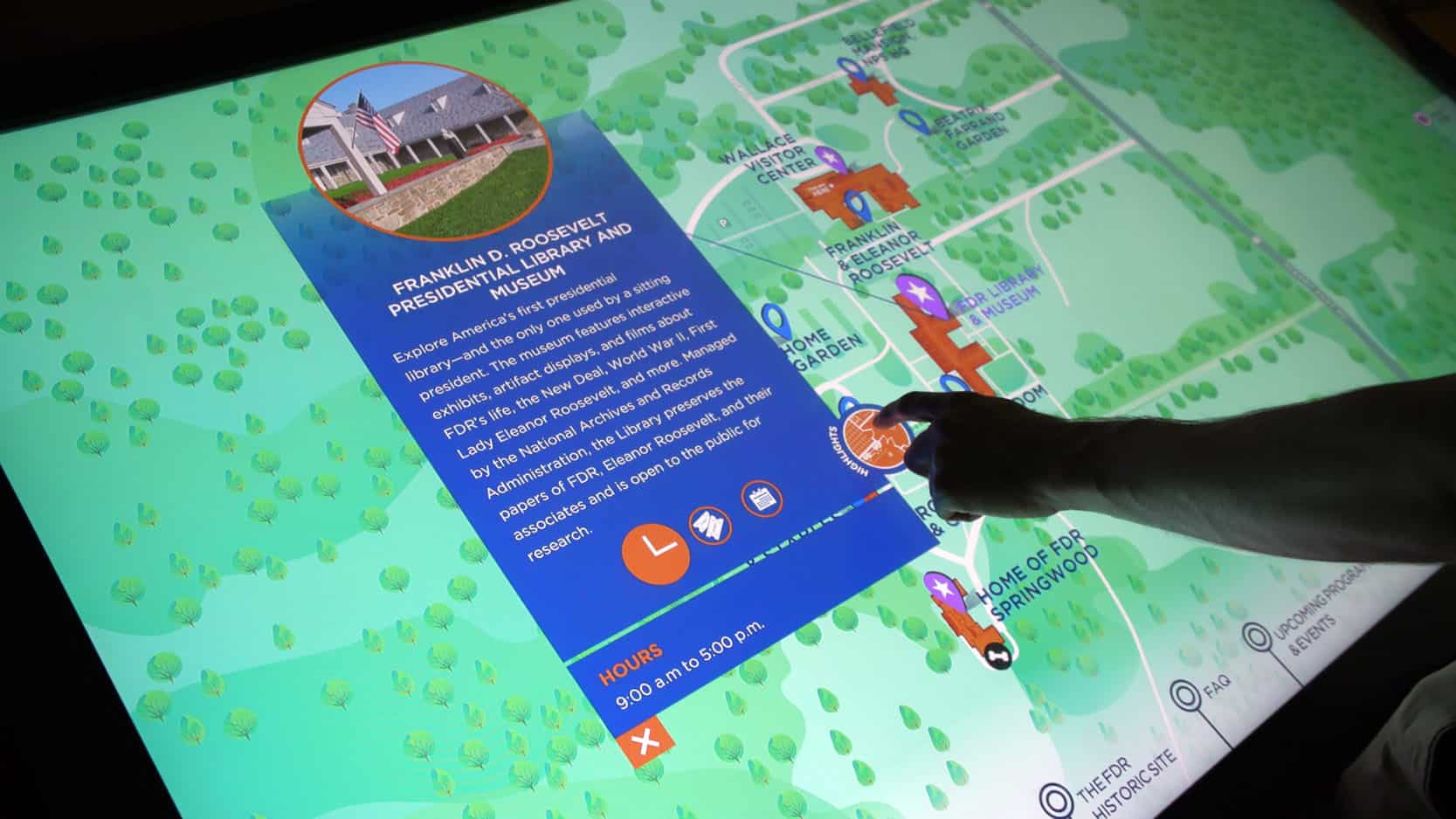 interactive touchscreen with map