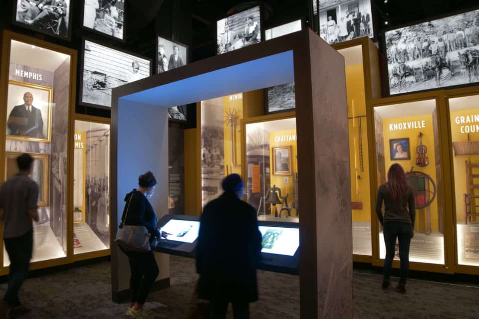 Interactive stations in gallery